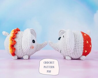 Amigurumi Elephant Crochet Pattern, Crochet Elephant Pattern, Amigurumi Elephants