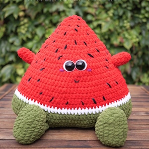 Large Watermelon Crochet Pattern, Amigurumi Watermelon Pattern, Watermelon Crochet Pattern, Cuddle-sized Watermelon Plushie