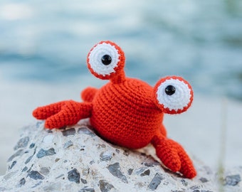 Sebastian the Crab Soft Toy, Amigurumi Crab, Stuffed Animals, Crocheted Crab