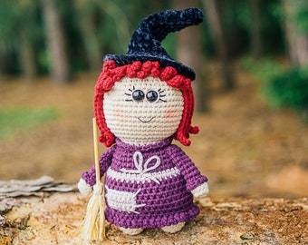 CROCHET PATTERN Little Witch, Crochet Witch Pattern, Amigurumi Witch Pattern, Halloween Pattern, Halloween Amigurumi