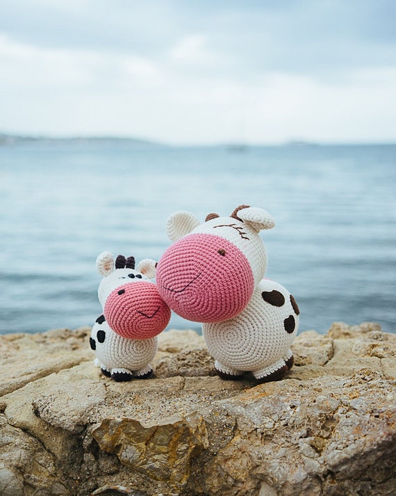2in1 Crochet Pattern Chubby Milky Cow, Crochet Milk Cow Pattern