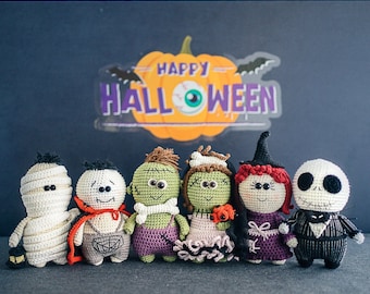 6 CROCHET PATTERNS: Crochet Mummy, Crochet Vampire, Crochet Zombies, Crochet Witch, Crochet Skeleton, Crochet Halloween Pattern