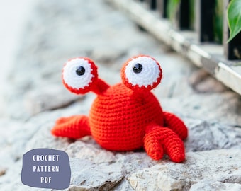 Amigurumi Crab Pattern, Crab Soft Toy Pattern, Crab Pattern, Lobster Pattern, Sebastian the Crab Pattern