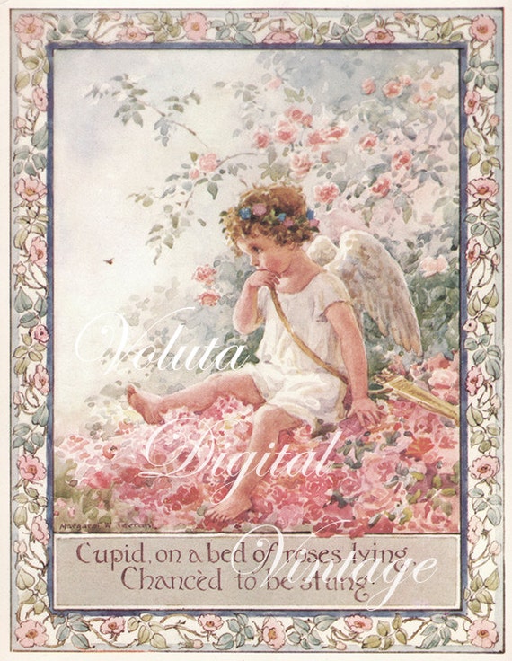 Cupid in a Bed of Roses