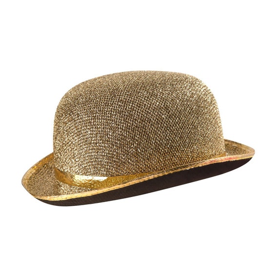 gold bowler hat