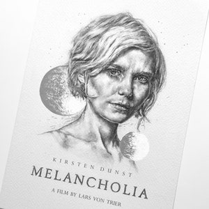 Melancholia Print, Kirsten Dunst, Lars Von Trier Print, Melancholia Movie Poster, Planet Print, Blue Wall Art, Astrology Print, Film Prints image 2