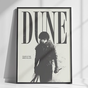 Dune Poster, Minimalist Movie Poster, Printable Wall Art, Timothee Chalamet, Retro Movie Poster, Dune Print, Vintage Film Art, Brutalism