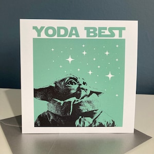 Carte Baby Yoda, carte d'anniversaire Baby Yoda, carte de voeux Baby Yoda, la carte Mandalorian, la carte d'anniversaire Mandalorian, carte Star Wars