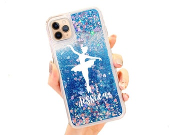 Personalized Gift for Ballet Dancer Glitter iPhone case iPhone 11 case iPhone 11Pro case iPhone 11 Pro Max case Ballerina Samsung S10 Note10