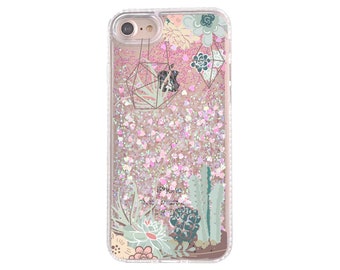 Cactus Glitter Case Etsy