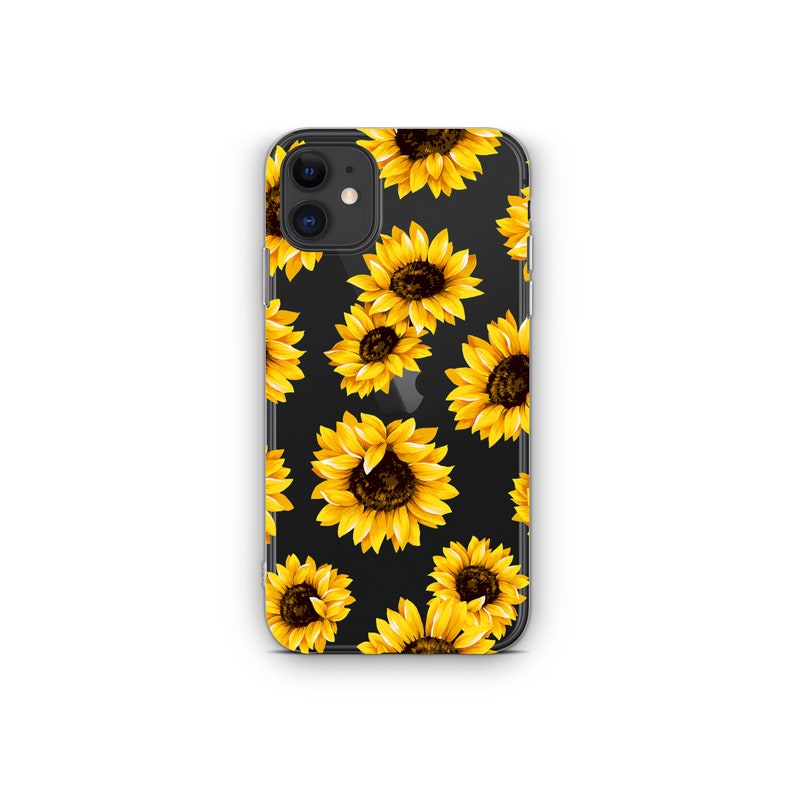 CLEAR Iphone 12 Case Sunflower Iphone 12 Pro Case Floral Etsy