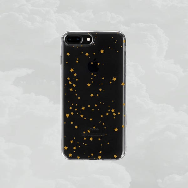 CLEAR iPhone X case iPhone 11 12 13 case iPhone 13 Pro Max iPhone XR iPhone 8 iPhone SE case iPhone 7 iPhone 8 Plus Stars Gold Constellation