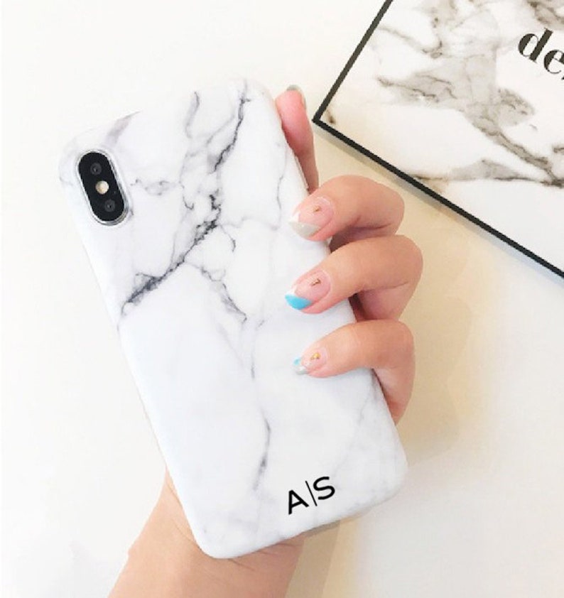 Marble Case Monogram Case Iphone XR Case Personalized Etsy
