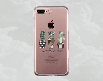 CLEAR Succulent Cactus iPhone 14 case iPhone 13 iPhone 11 12 case Can't Touch This iPhone 15 Pro case 15 Pro Max iPhone 15 8 7 Do Note Touch