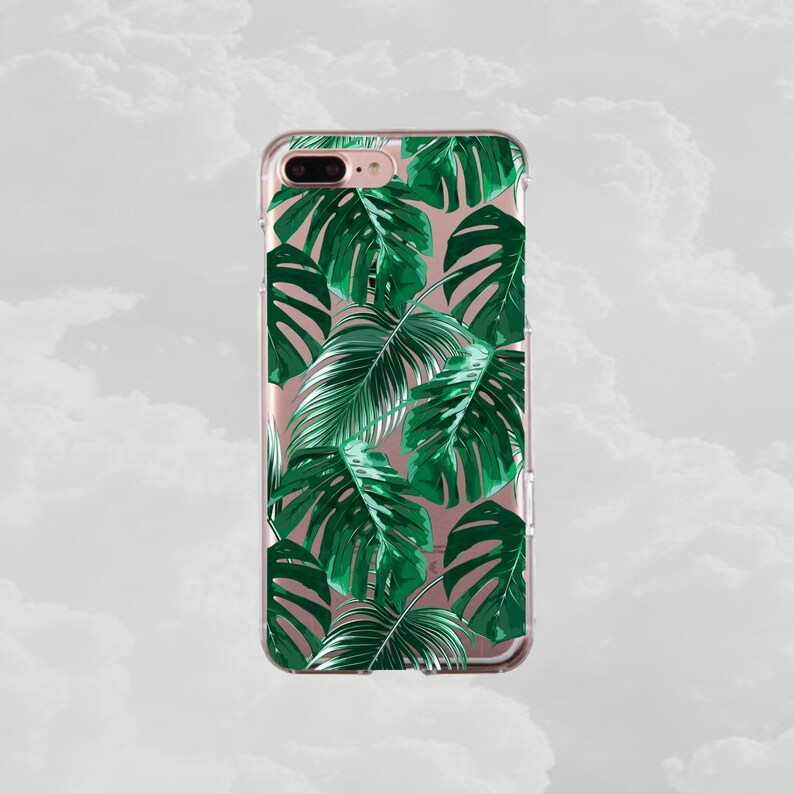 Iphone 12 Case Clear Rubber Iphone 11 Case Monstera Palm Etsy