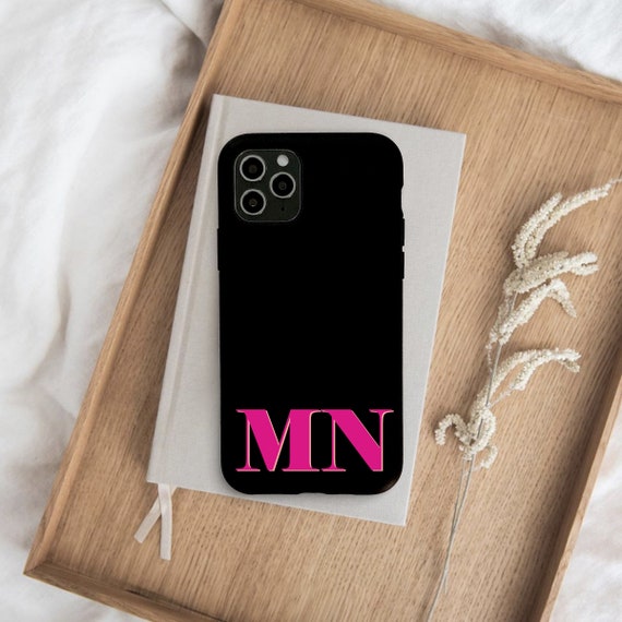 Neon Pink Monogram Iphone 14 Pro Max Black Case Iphone 14 Pro Etsy