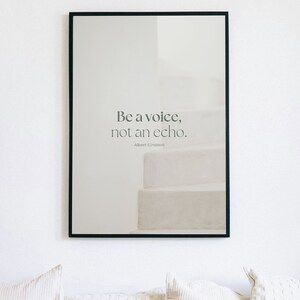 Motivational Poster - Be a voice, not an echo - by Albert Einstein, Empowering Poster, Women Empowerment, Self-care, Living Room, Office