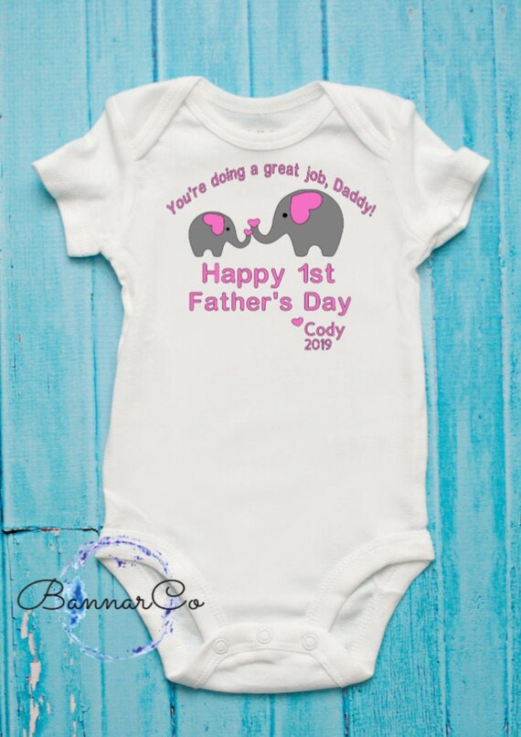 happy 1st fathers day onesie