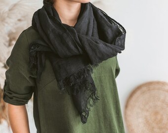 Available in blue or burgundy Hand made. pin fringed 60" x 8.5" Linen scarf Available in blue or burgundy Hand made. pin fringed 60" x 8.5" Linen scarf
