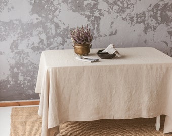 Natural rustic linen tablecloth, Standard or Extra LARGE WIDE tablecloth, flax tablecloth, soft not dyed linen tablecloth, Farmhouse Table