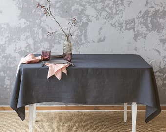 Linen Tablecloth Rectangular, Washed Linen Table cloth, Thanksgiving, Christmas, Farmhouse table