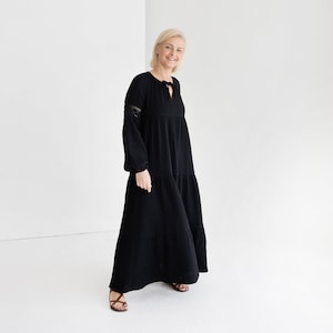 long sleeve double split maxi dress long sleeve double slit maxi dress Sky Blue Plus Size Floral Print Split Neck Shirred High Waist Long Sle HannaBanna Clothing