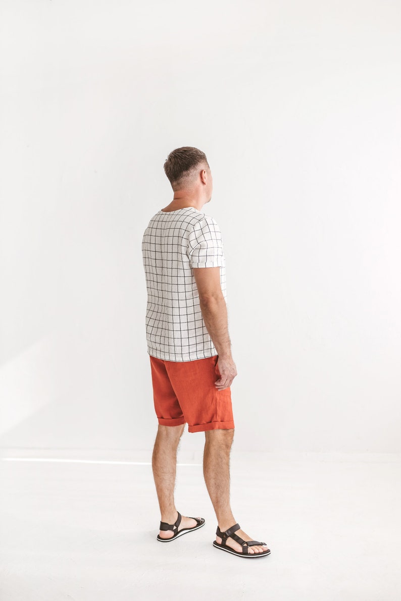 Loungewear Holiday Beach shorts Summer shorts Elastic waist shorts Leisure shorts Mens linen shorts Shorts for men Everyday shorts