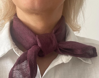 Leinen Schal, Leinen Gaz Bandana, Leichtes Halstuch