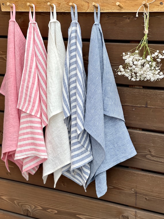Linen Tea Towels 28 COLORS, Soft Kitchen Towels, Natural Fabric