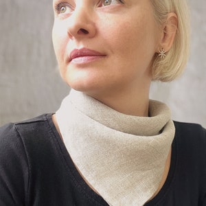Bandana, foulard en gaze de lin, écharpe carrée légère image 4
