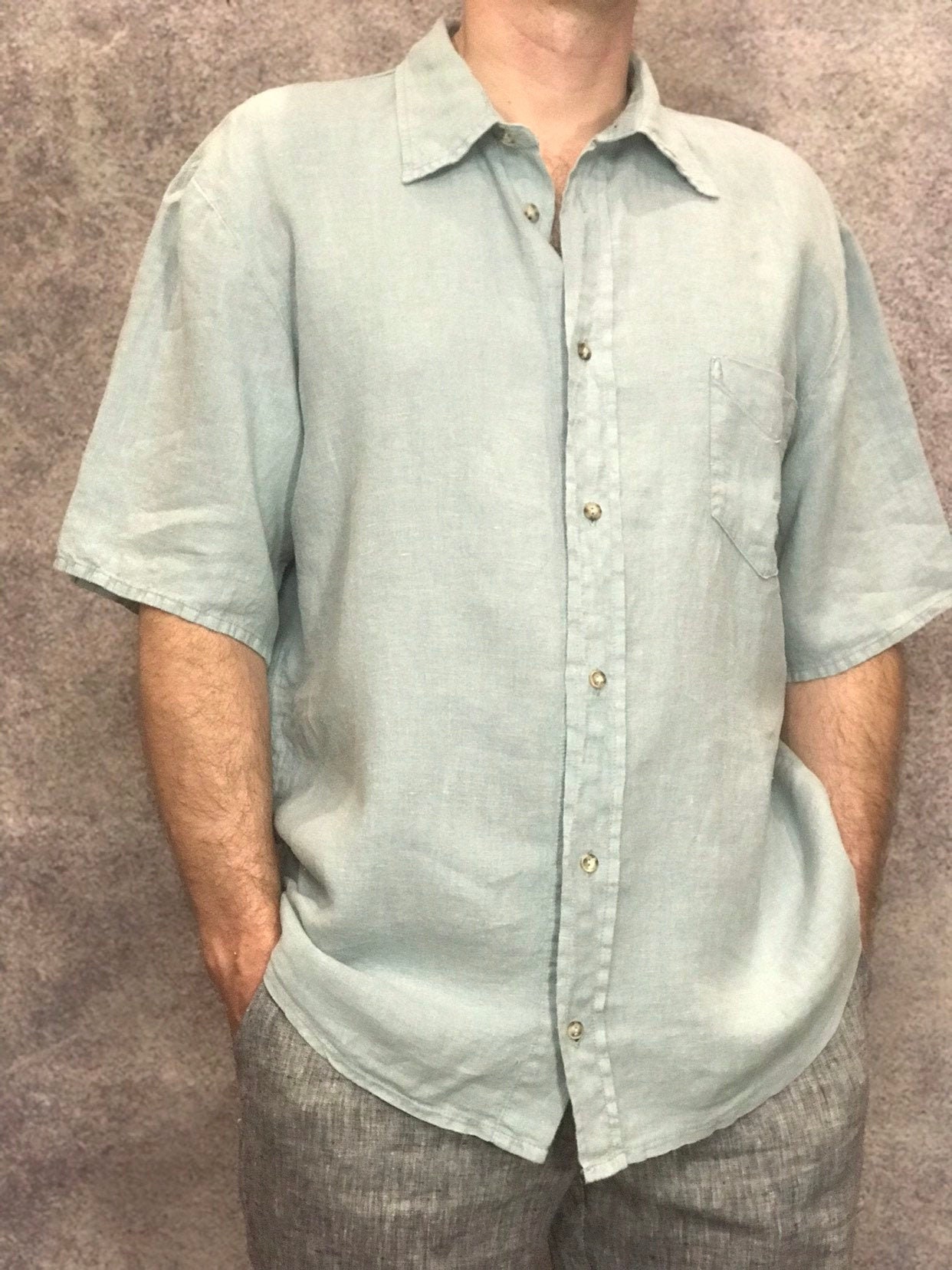 Mens Linen Shirt 3XL Size READY TO SHIP 