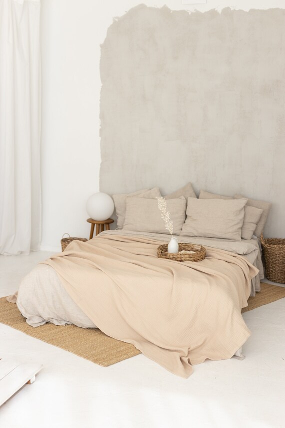 Muslin Blanket Twin Queen King Organic Cotton Gauze Blanket Bed