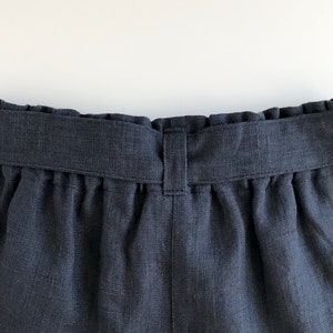 Women shorts linen, linen shorts high waist, shorts with belt and pockets, comfortable shorts wide elastic waistband, holiday resort shorts image 5