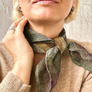 Bandana, foulard en gaze de lin, écharpe carrée légère image 6