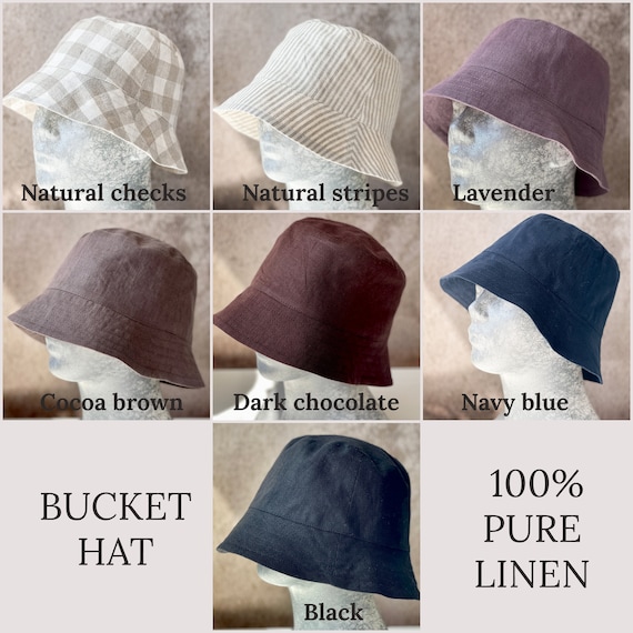 Bucket Hat, Linen Bucket Hat, Unisex Hat, Women Men Bucket Hat