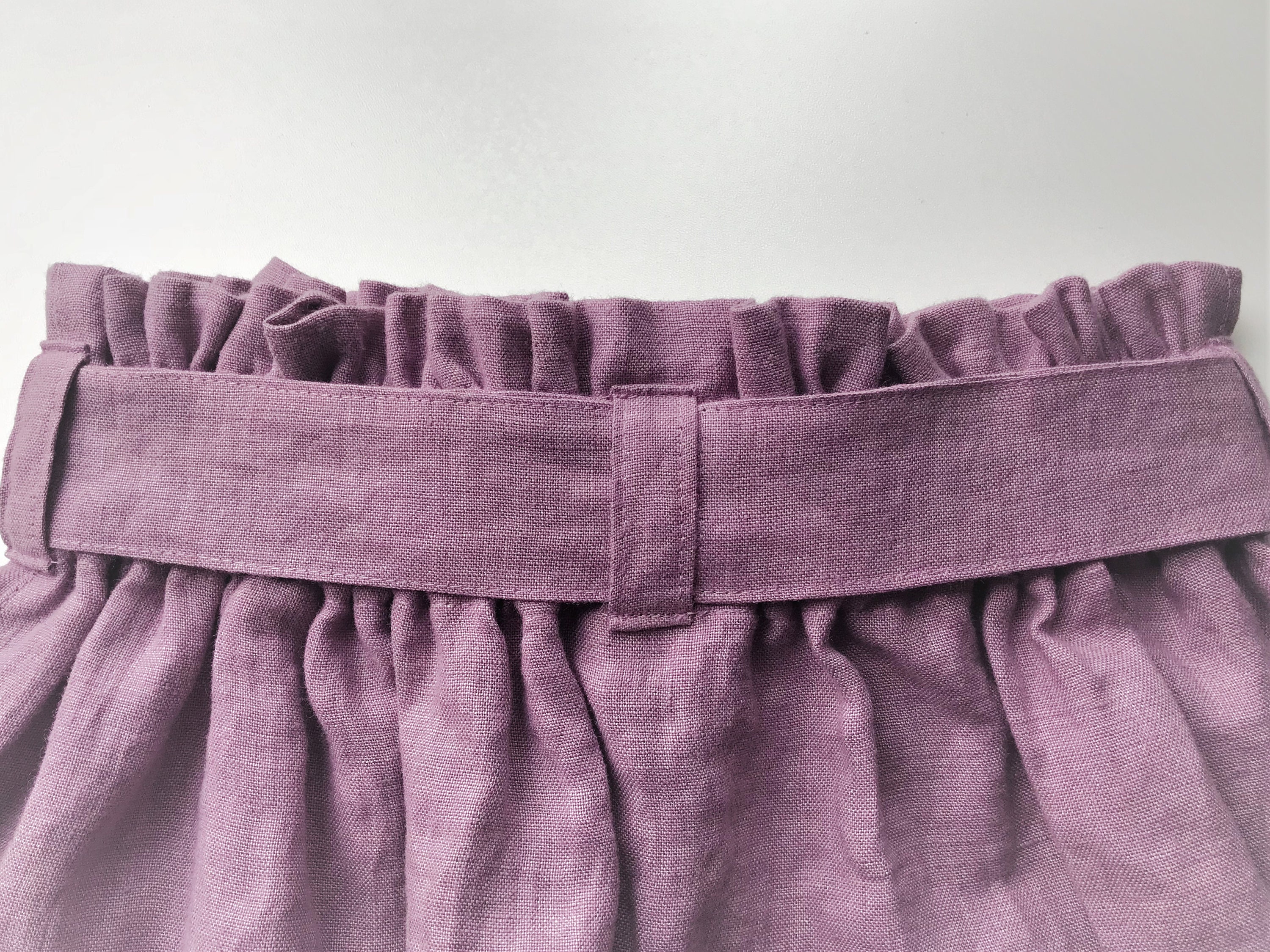 Linen Skirt skirt With Tie Ribbon Belt & Deep - Etsy Canada