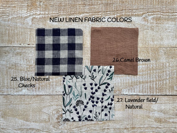 Farmhouse Linen Tablecloth 24 COLORS Gingham Natural Check Soft Tablecloth OEKOtex linen tablecloth Natural Checkered Linen Tablecloth