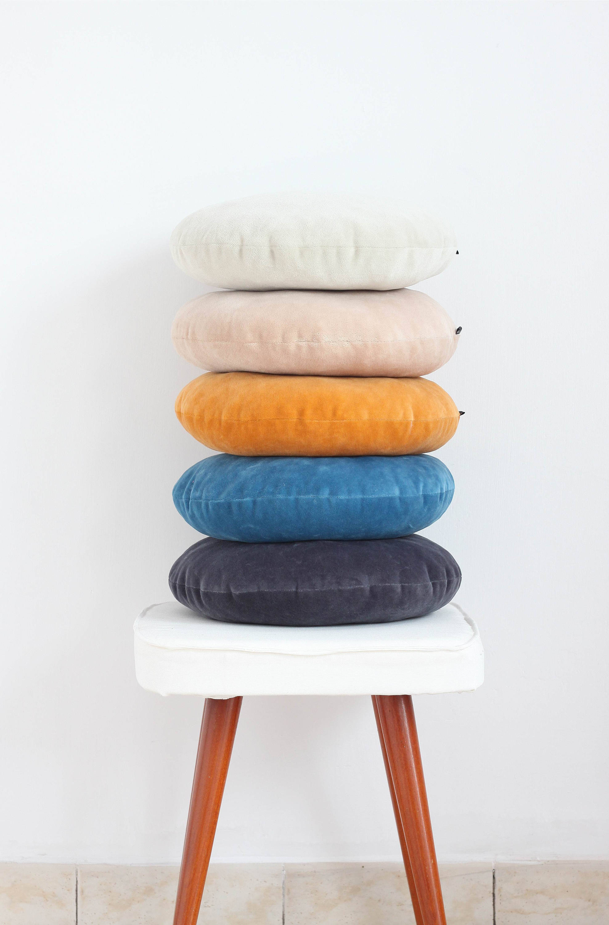 Velvet Round Soft Pillow Decorative Circle Cushion Boho Pillow Etsy