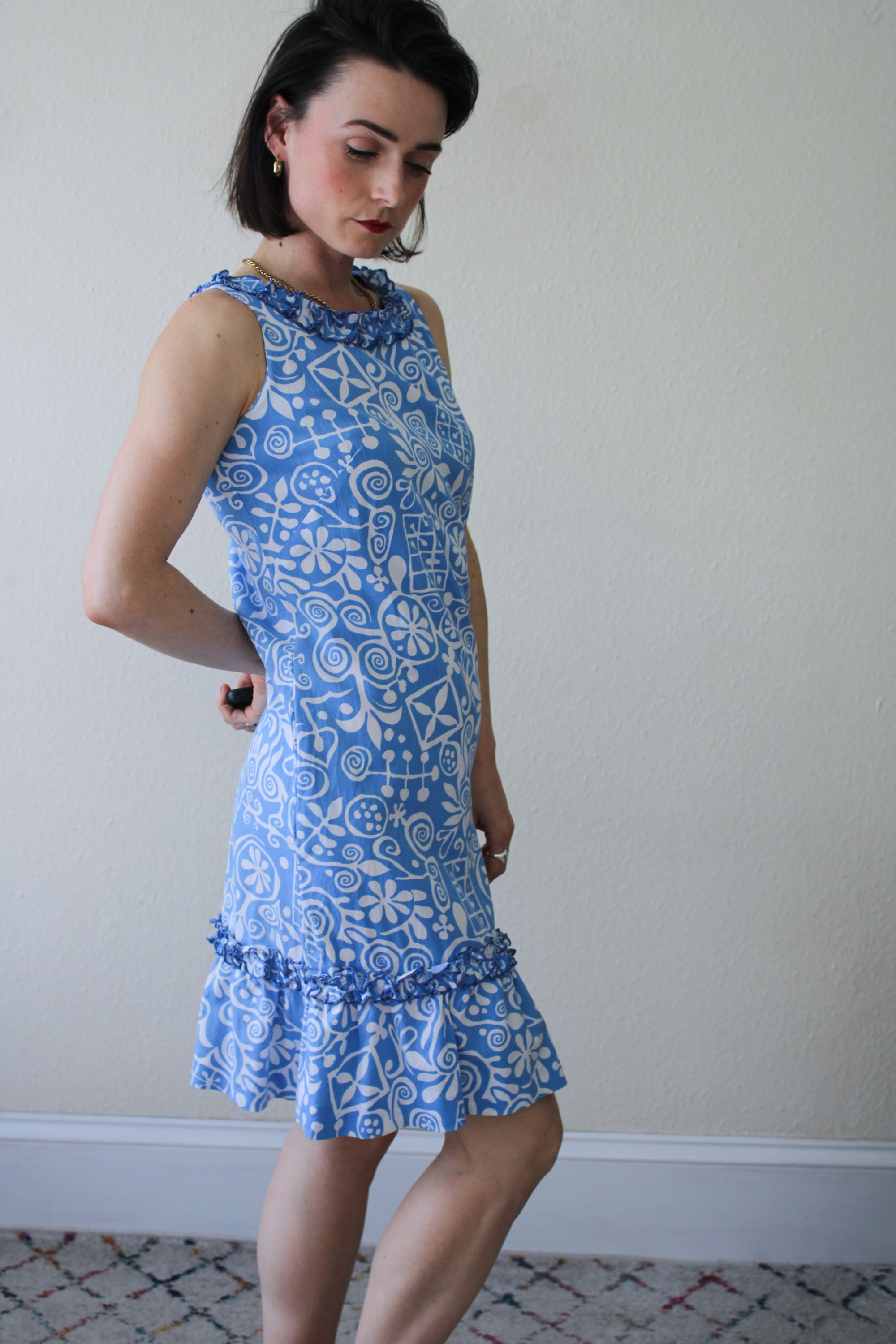 Pale Blue Shift Dress UK Size 810 Etsy