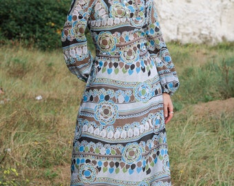 Astus 70’s Printed Prairie Dress - UK Size 8