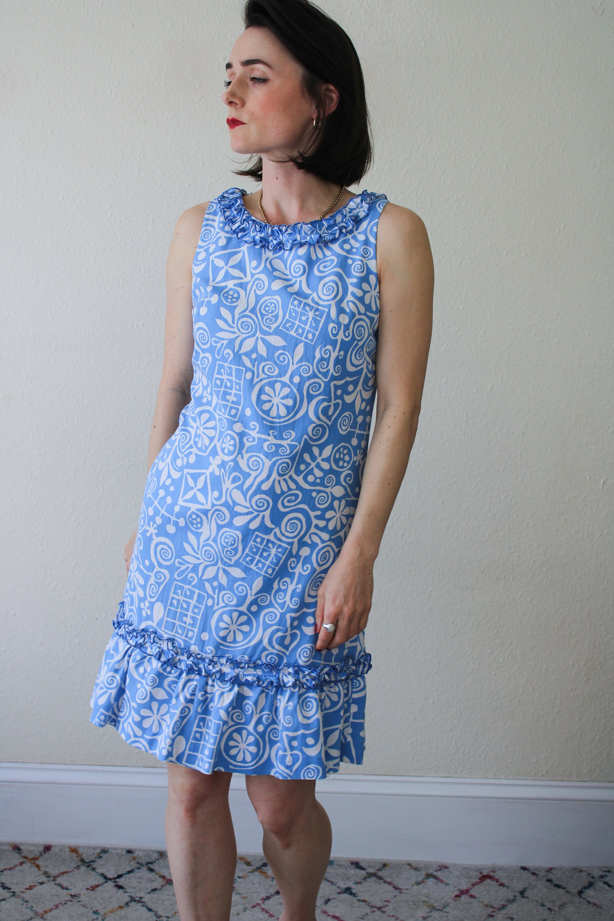 Pale Blue Shift Dress UK Size 810 Etsy