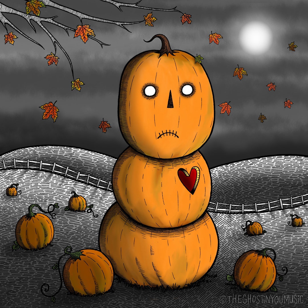 Pumpkin Man Print Etsy