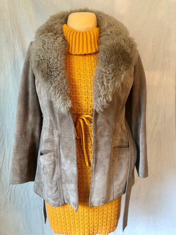 Vintage Suede Belted Coat