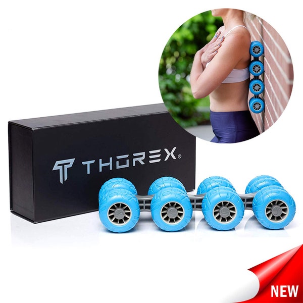 Thorex Back Massage Roller for Deep Tissue Muscle Release, Improves Posture, Upper and Lower Back Pain Relief, Men and Women, Chiro Approved