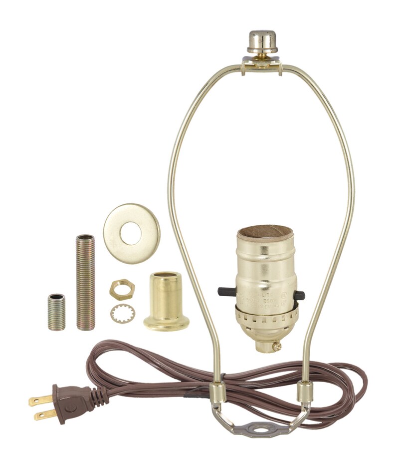 Table Lamp Wiring Kit Push Thru Socket Antique Brass Nickel Plated Or