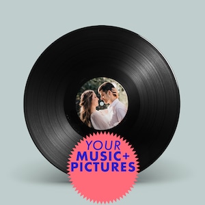 Custom vinyl record with your music and pictures! 10&quot; inch unique custom made record for Valentine&#39;s Day, Wedding, Birthday, Anniversary.