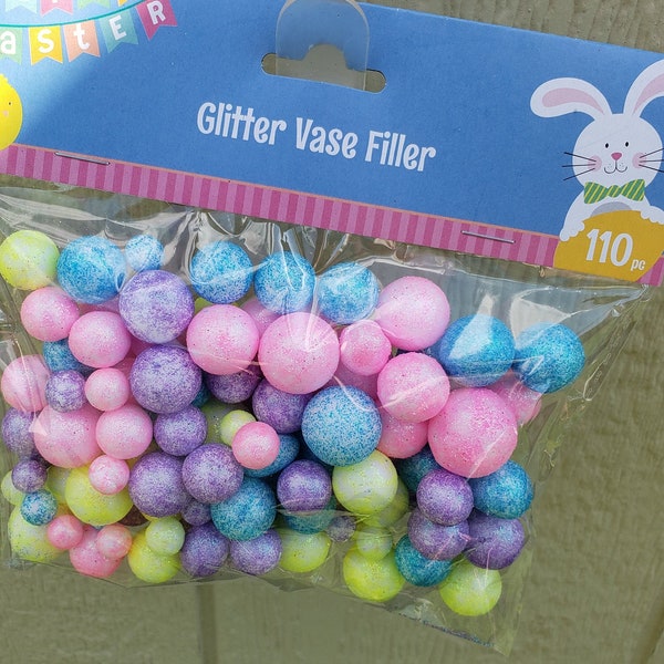 Pastel Glitter Vase Filler DIY Garland Gender Reveal Decor Oh Baby Reveal Ideas Blue Balls Baby Sprinkle Wreath Accent Spring Party Decor