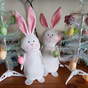 14&quot; Tall White Rabbit Easter Bunny Plush Peter Rabbit Baby Shower Easter Decoration Bunny Ears Spring Fireplace Mantel Coffee Bar Decor