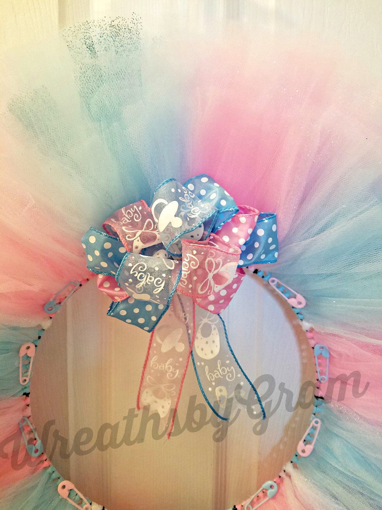 Baby Wreath Gender Reveal Decor Baby Reveal Ideas Party Etsy last-minute-gender-reveal-ideas-gender-reveal-celebrations