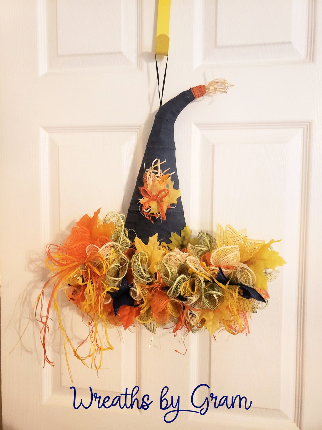 Autumn Wreath Front Door Decoration Thanksgiving Wreath Deco Mesh Fall ...